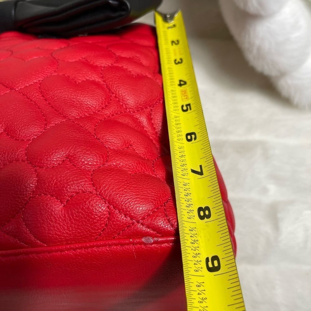Betsey Johnson Red and Black Satchel with Bow - Picture 9 of 16